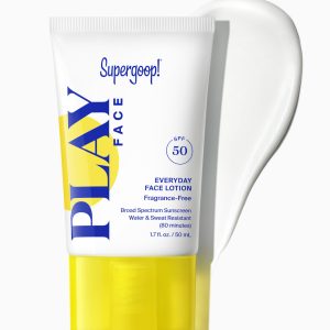 Supergoop! PLAY Everyday Face Lotion SPF 50 (1.7 oz) - Fragrance-Free Sunscreen, Non-Greasy, No White Cast, Makeup-Friendly